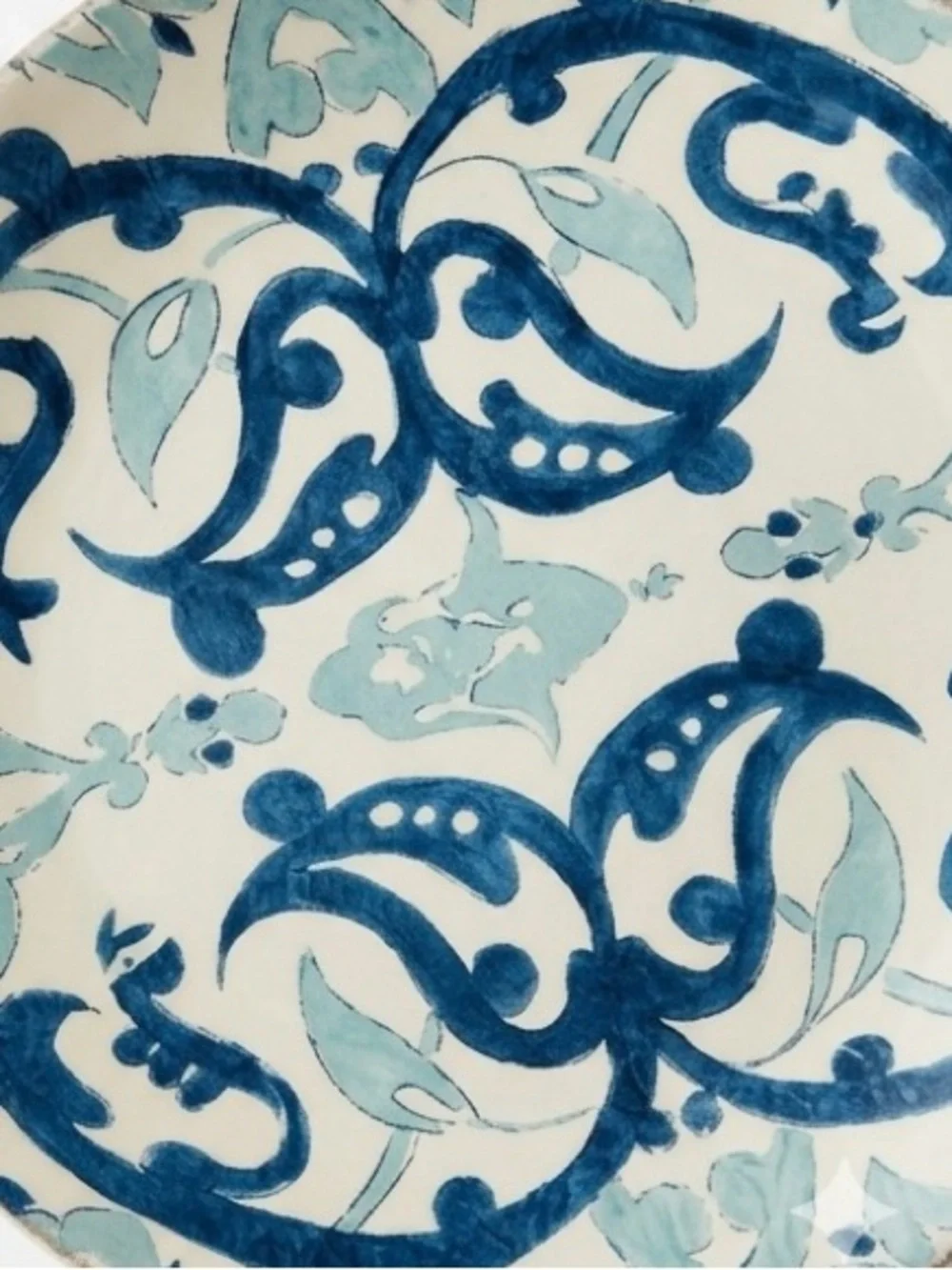 SET OF 4 WILLIAMS SONOMA BLUE PAISLEY SALAD PLATES - DISCONTINUED VINTAGE